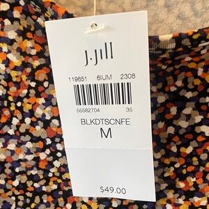 NWT J.Jill Colorful Abstract Print Top